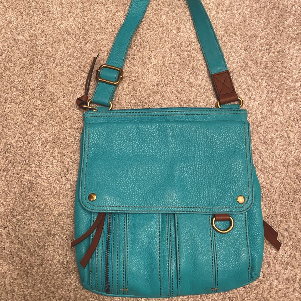 Fossil morgan traveler crossbody turquoise